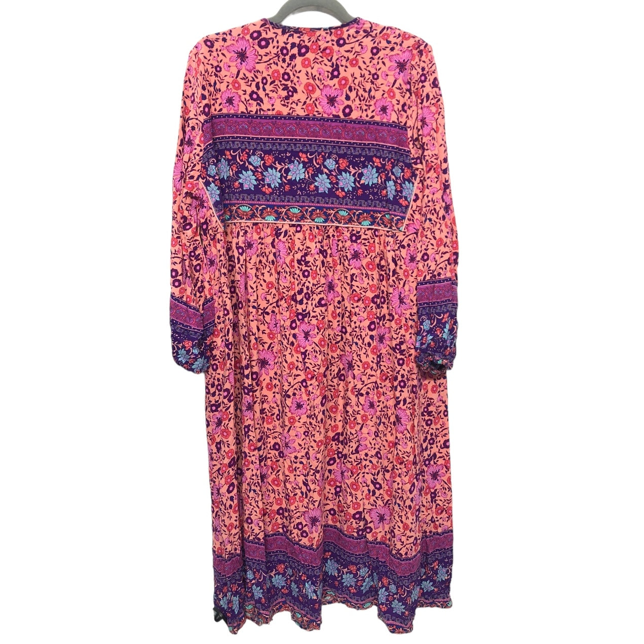 Pink & Purple Dress Casual Midi Clothes Mentor, Size 2x