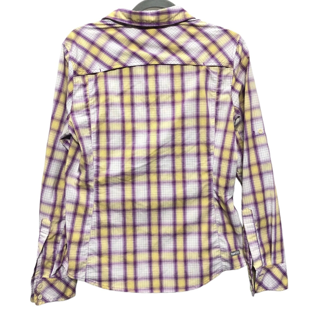 Top Long Sleeve By The North Face In Purple & Yellow, Size: M