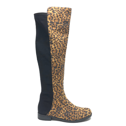 Boots Knee Heels By Unisa In Leopard Print, Size: 10