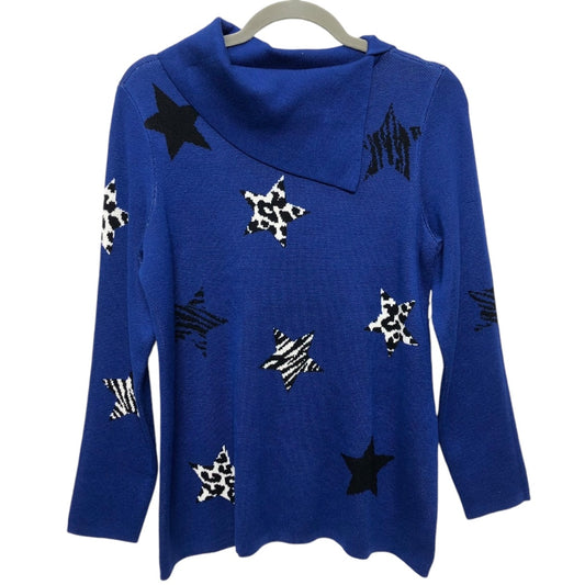 Sweater By Investments In Black & Blue, Size: M