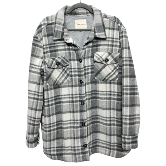 Jacket Shirt By Thread And Supply In Grey, Size: L