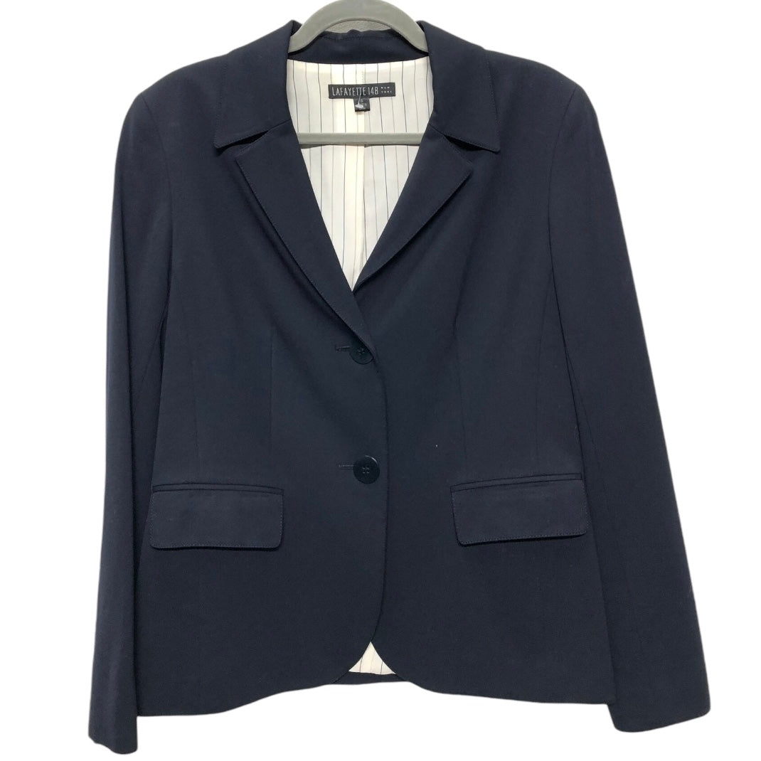 Blazer Designer By Lafayette 148 In Navy, Size: 6