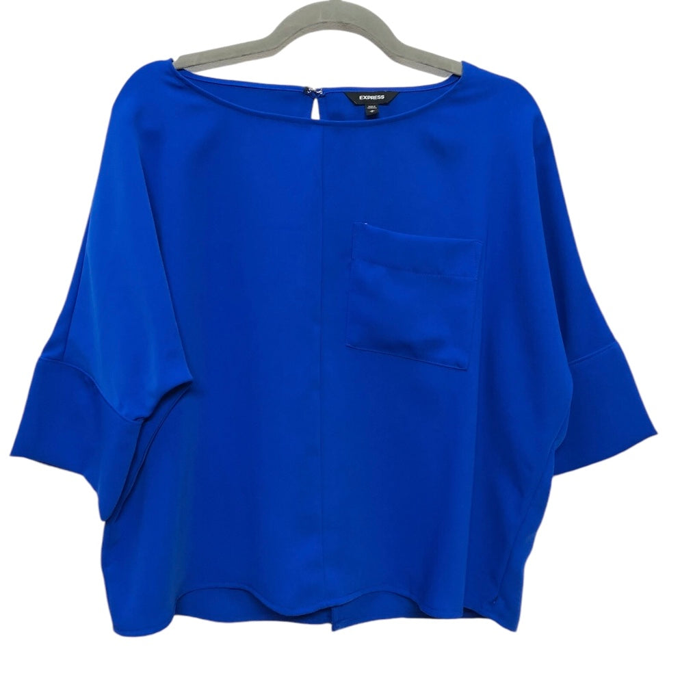 Top 3/4 Sleeve By Express In Blue, Size: S