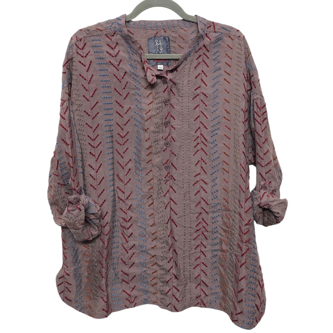 Top Long Sleeve By Johnny Was In Grey, Size: L