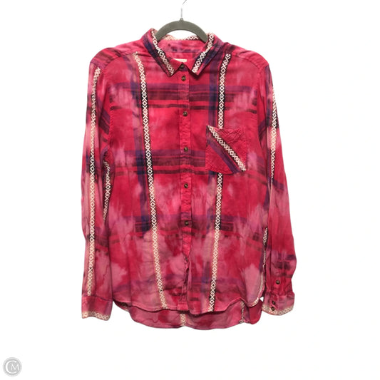 Top Long Sleeve By American Eagle In Pink & Purple, Size: Xl