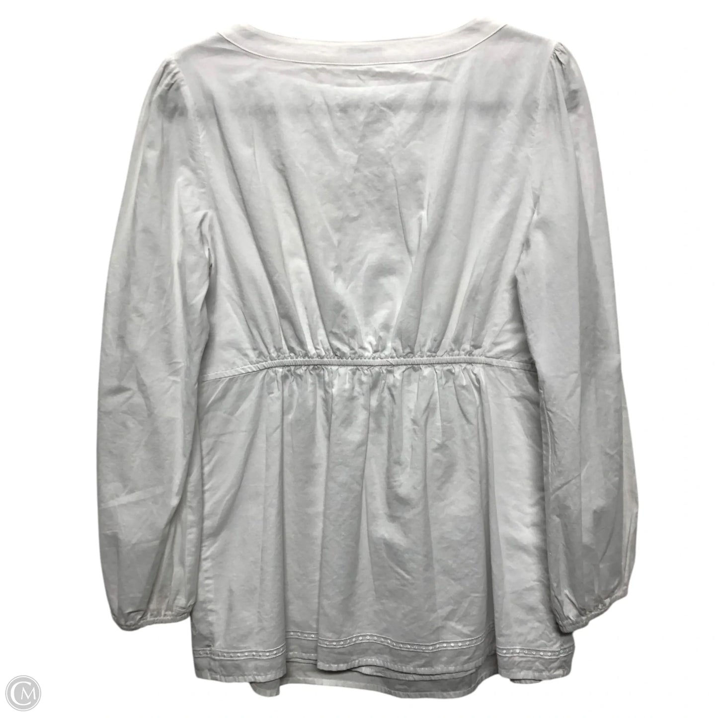 Top Long Sleeve By John Mark In White, Size: L