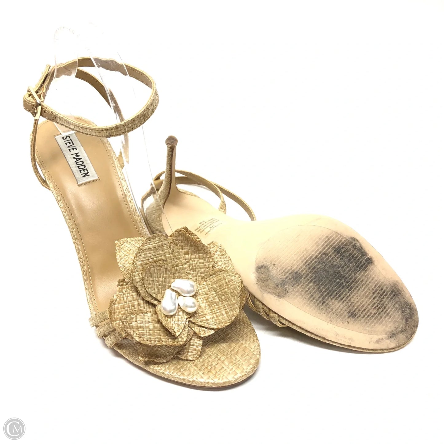Sandals Heels Stiletto By Steve Madden In Tan, Size: 11