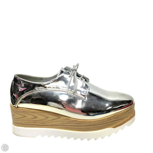 Shoes Heels Platform By Clothes Mentor In Silver, Size: 9