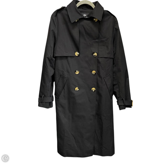 Coat Trench Coat By Clothes Mentor In Black, Size: L