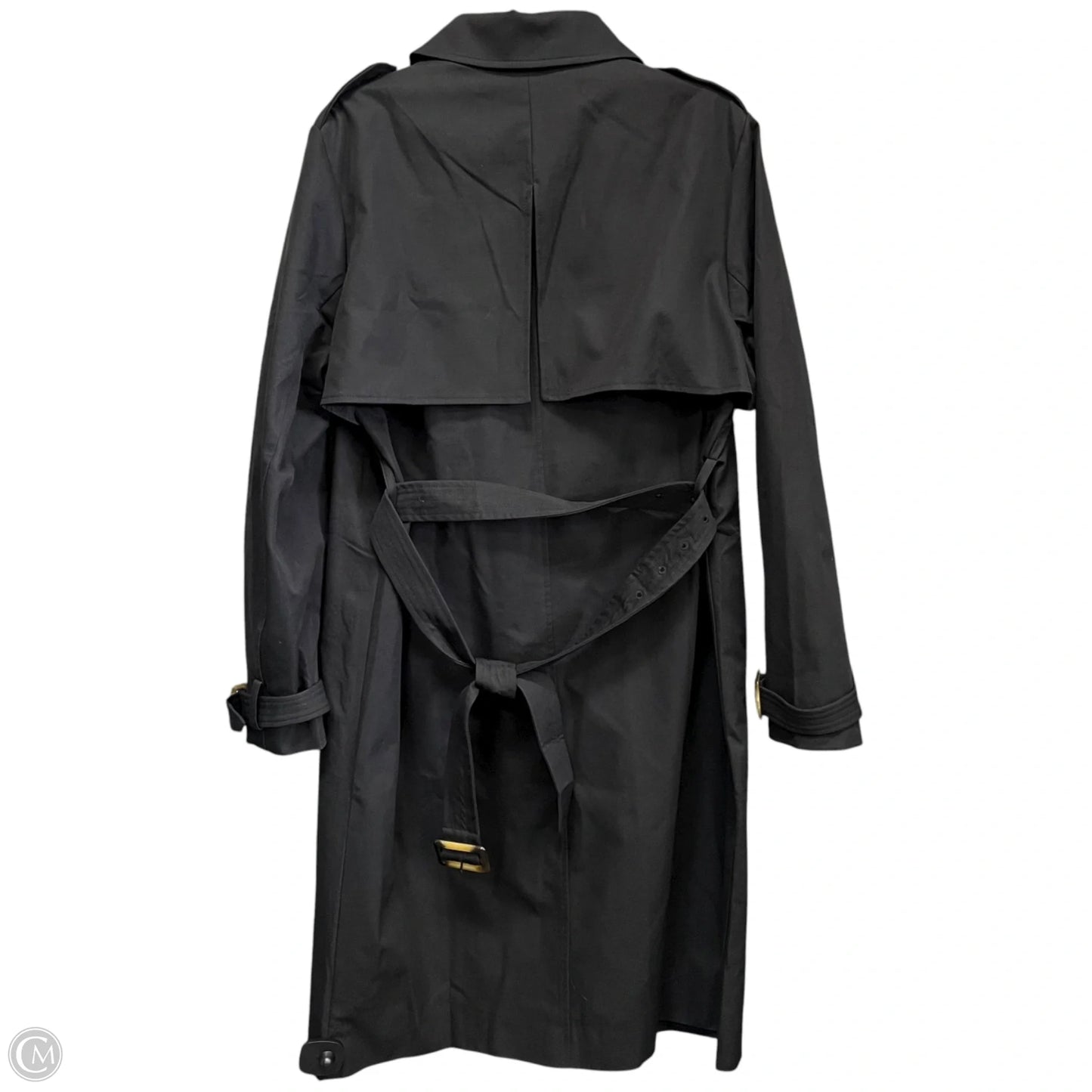 Coat Trench Coat By Clothes Mentor In Black, Size: L