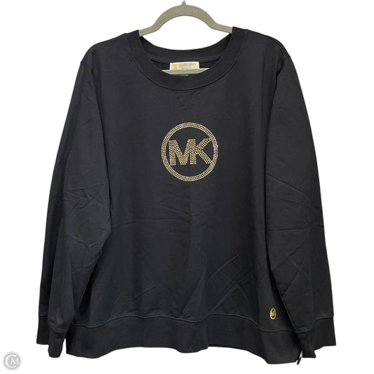Sweatshirt Crewneck By Michael By Michael Kors In Black & Gold, Size: Xl