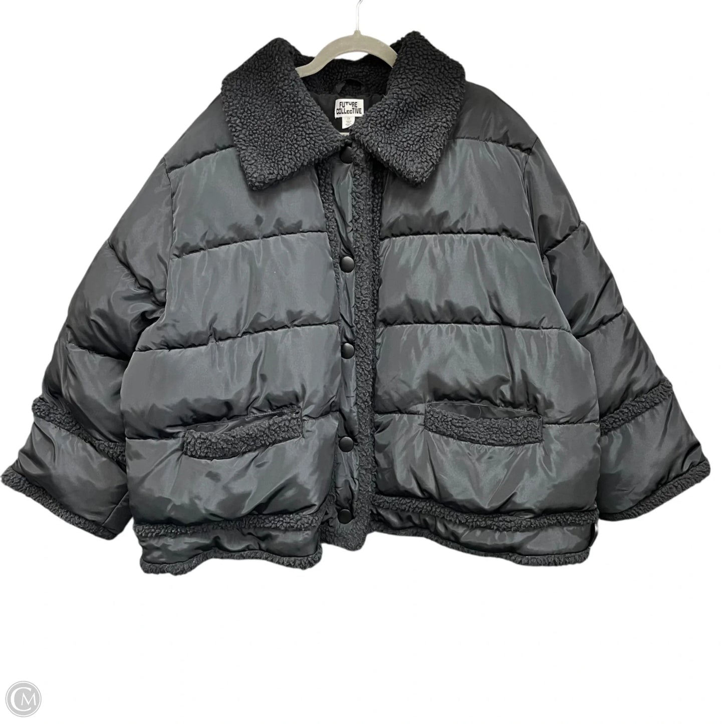 Coat Puffer & Quilted By Future Collective In Black, Size: 2x