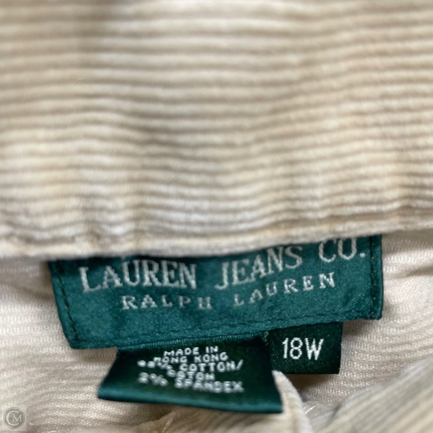 Pants Corduroy By Lauren Jeans Co In Cream, Size: 18
