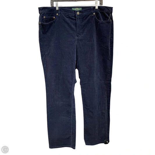Pants Corduroy By Lauren Jeans Co In Navy, Size: 18