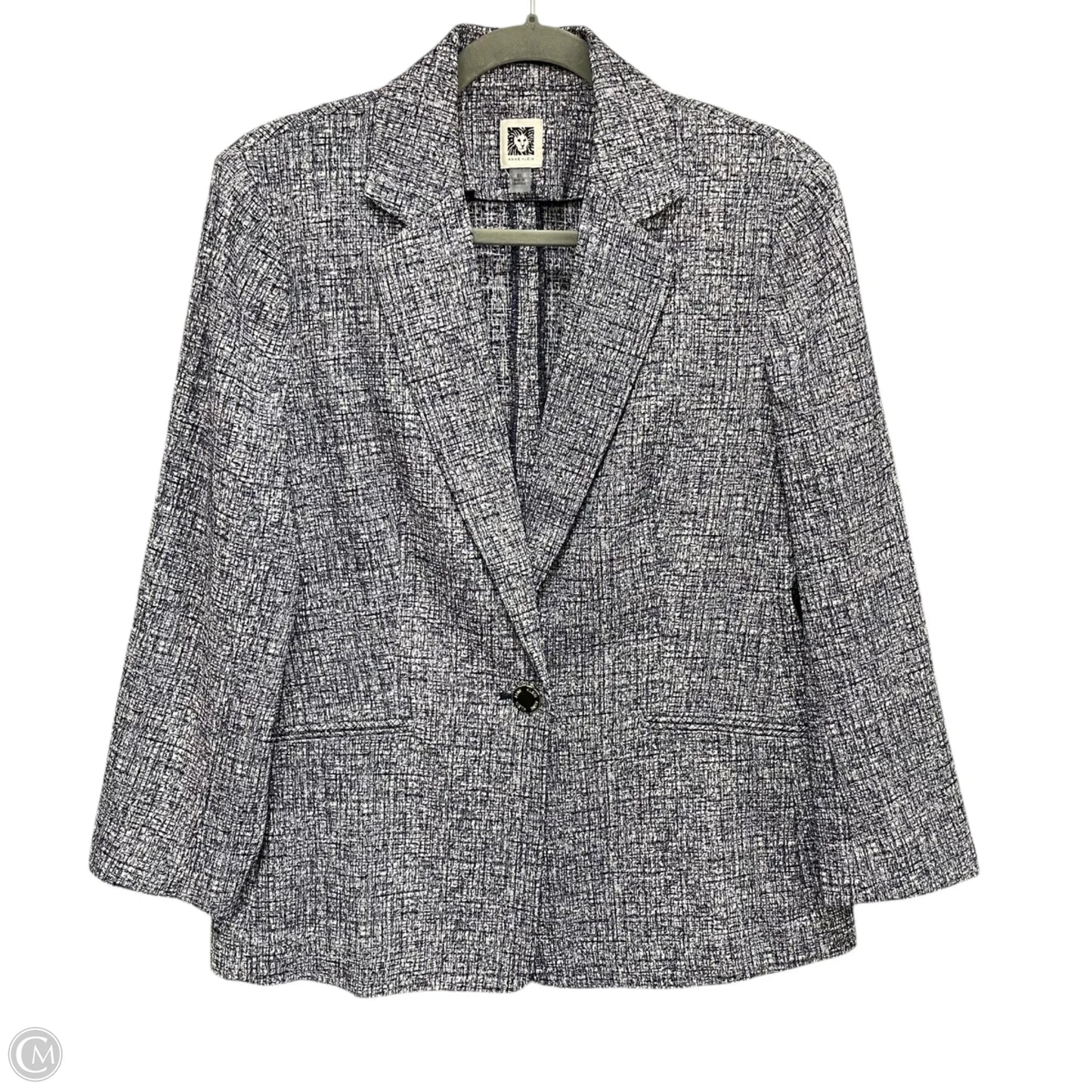 Blazer By Anne Klein In Blue & White, Size: M