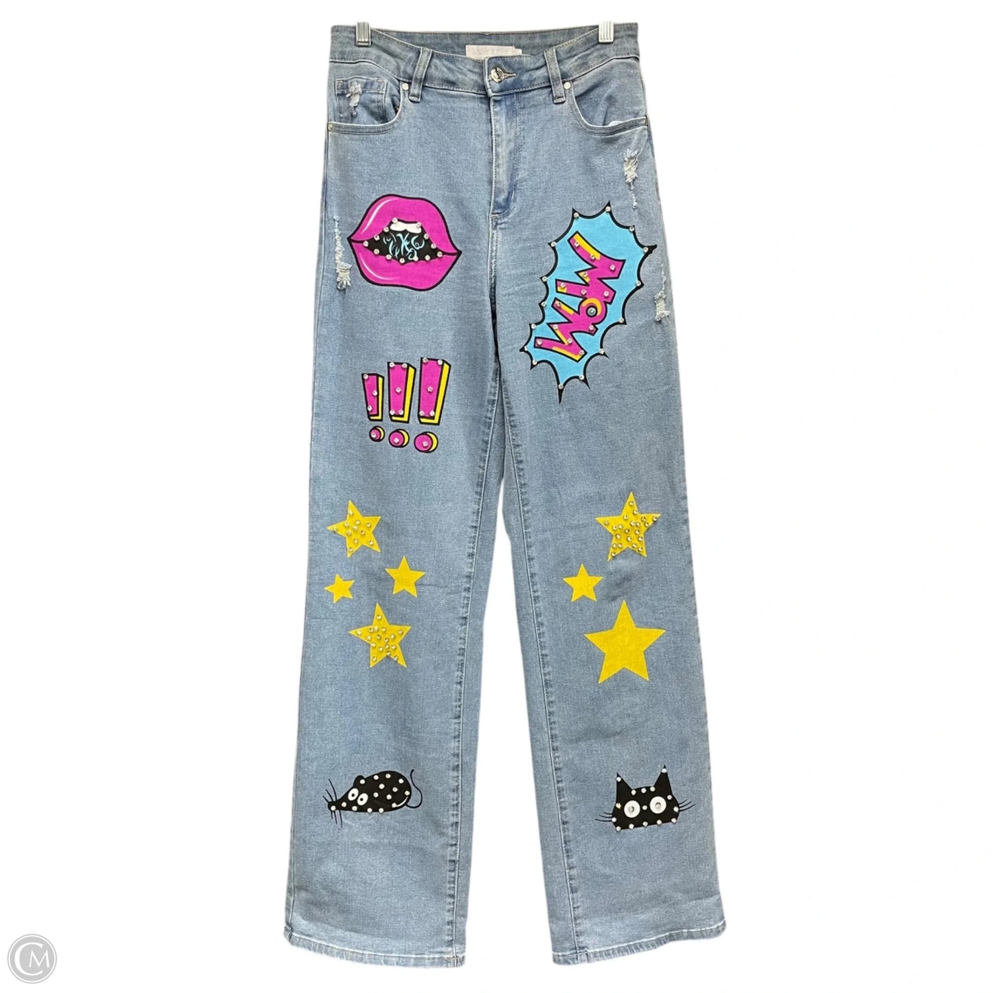 Jeans Straight By Clothes Mentor In Blue Denim, Size: L