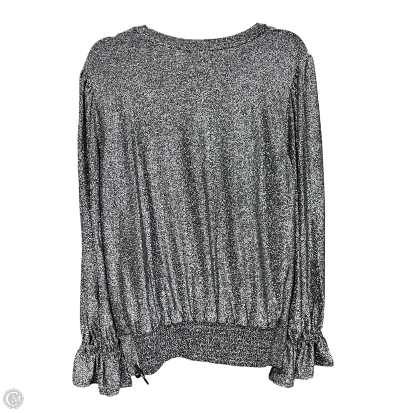 Top Long Sleeve Designer By Karl Lagerfeld In Black & Silver, Size: M