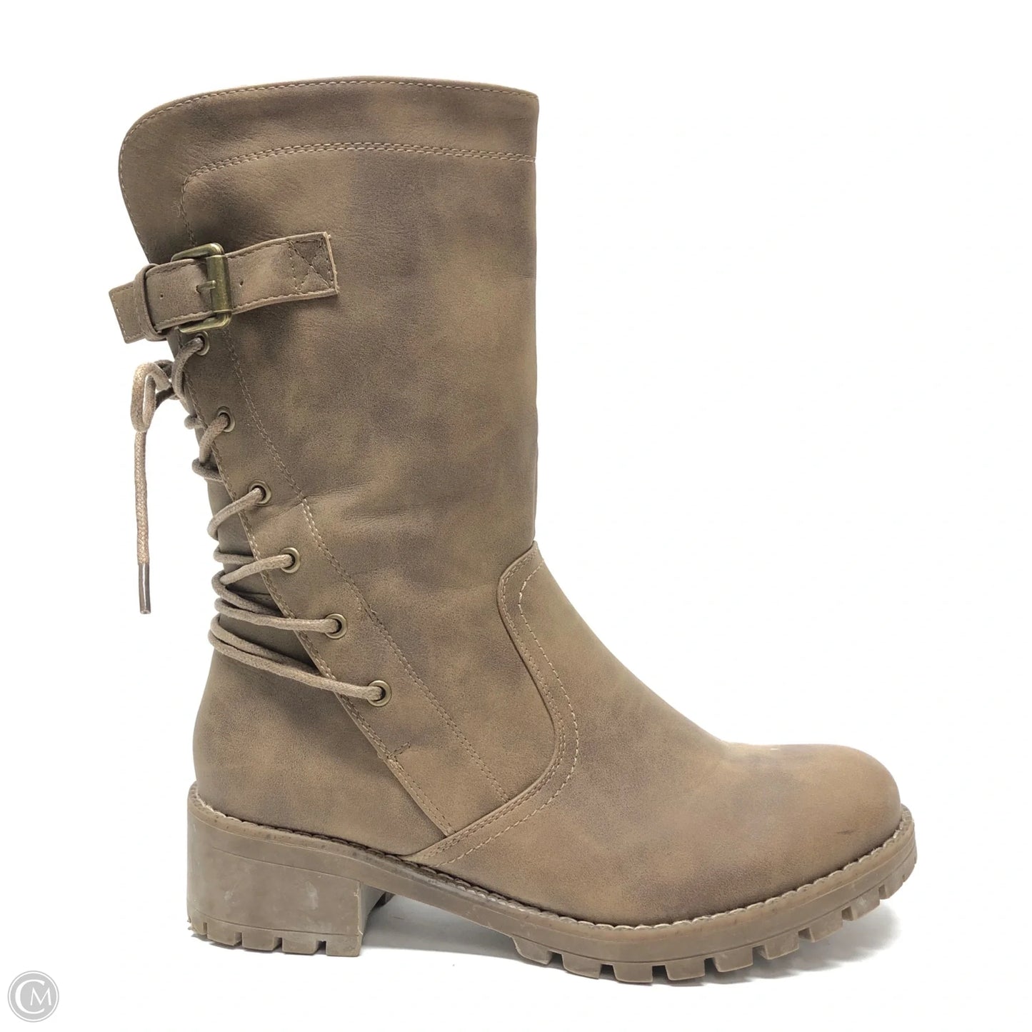 Boots Mid-calf Heels By Clothes Mentor In Brown, Size: 9