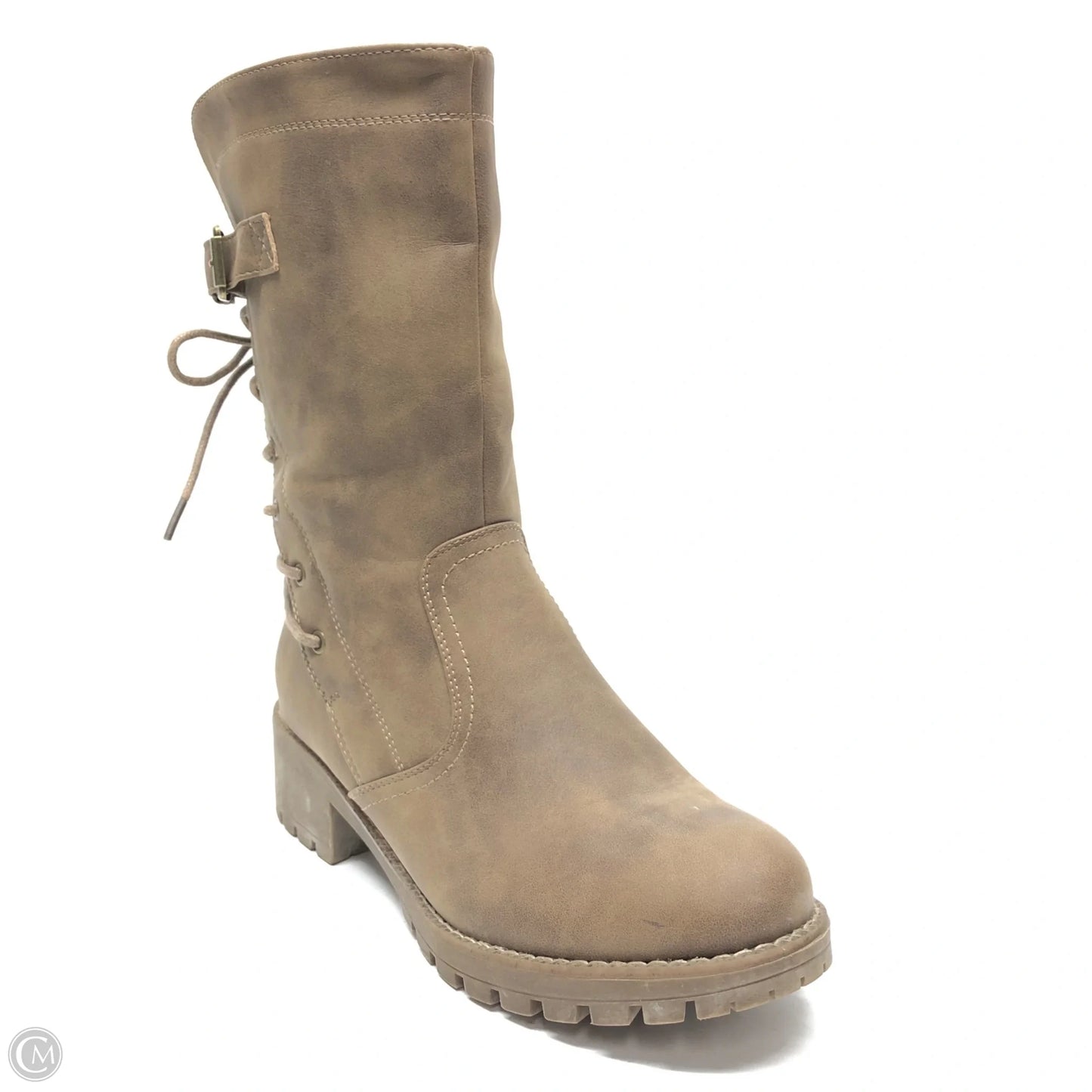 Boots Mid-calf Heels By Clothes Mentor In Brown, Size: 9