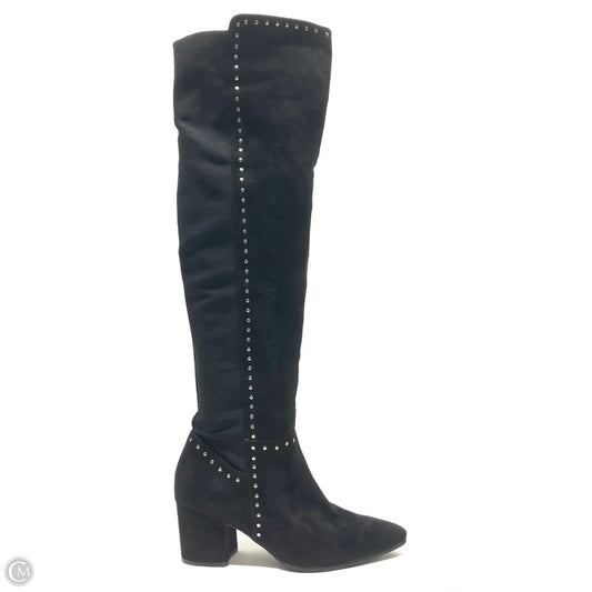 Boots Knee Heels By Clothes Mentor In Black, Size: 7.5