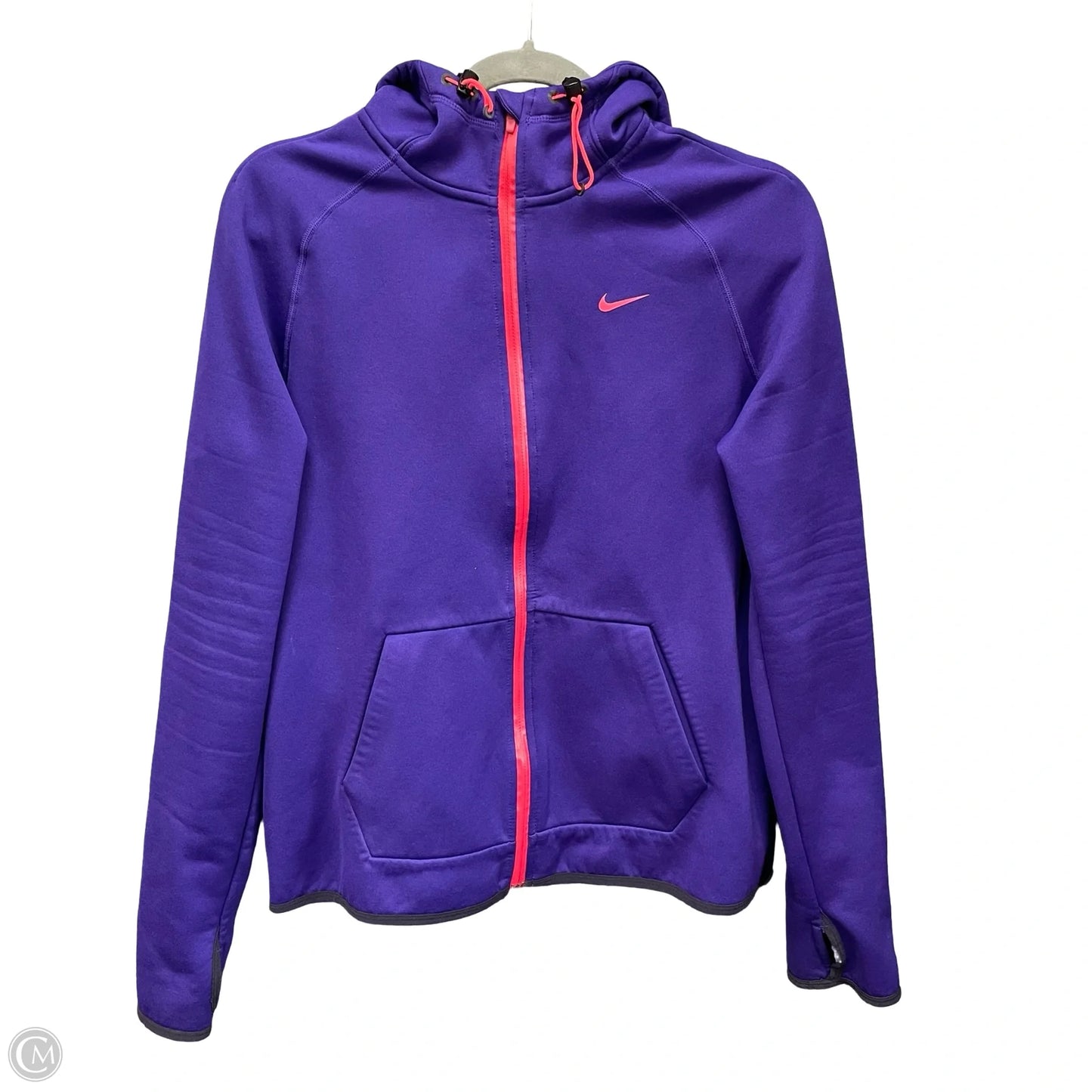 Athletic Jacket By Nike In Purple, Size: M