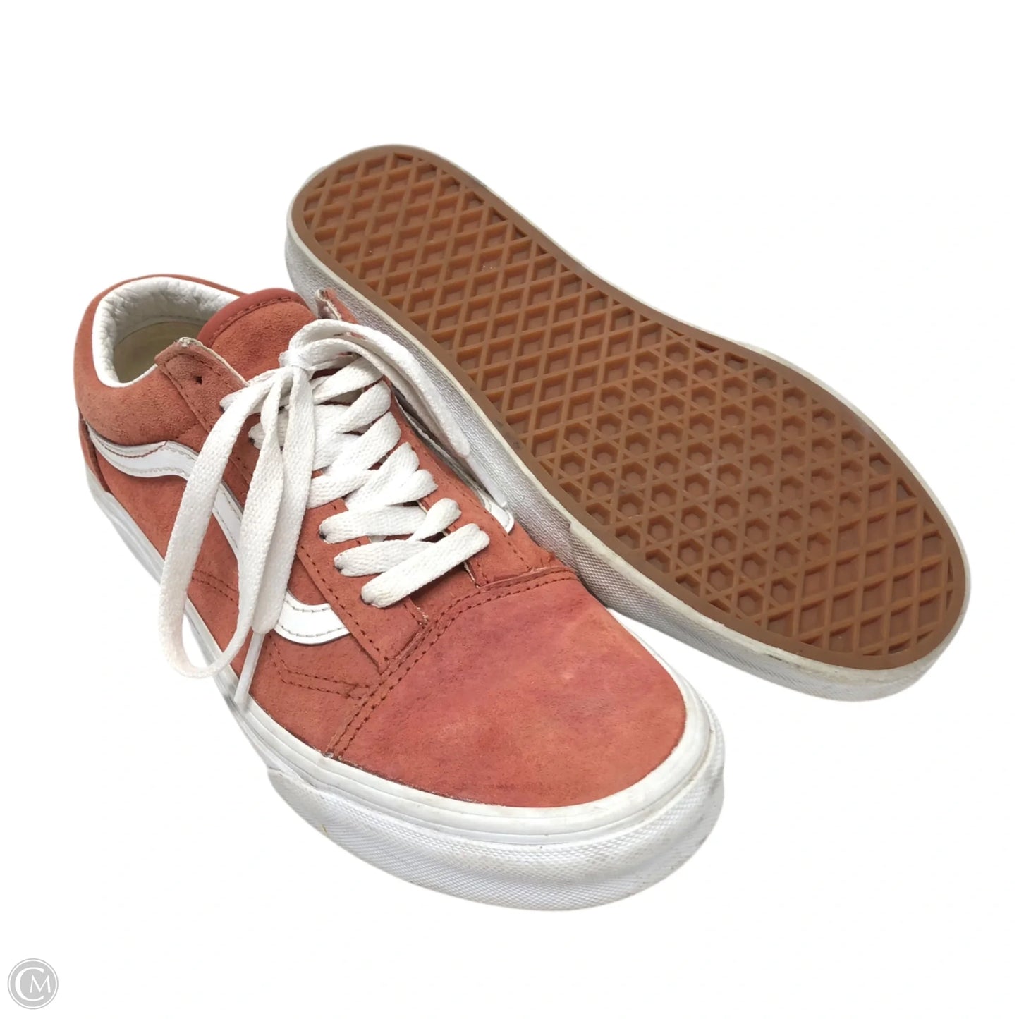 Shoes Sneakers By Vans In Orange & White, Size: 7