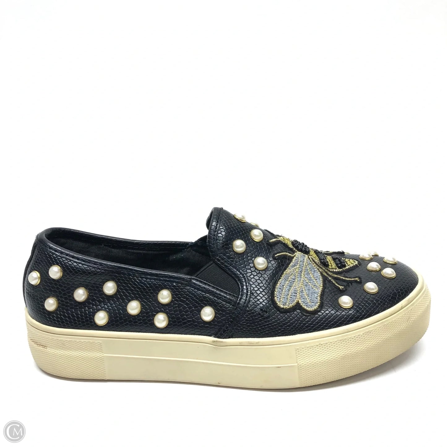 Shoes Flats By Steve Madden In Black & Yellow, Size: 7.5