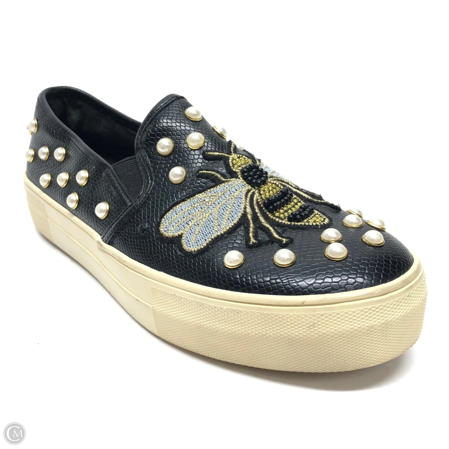 Shoes Flats By Steve Madden In Black & Yellow, Size: 7.5