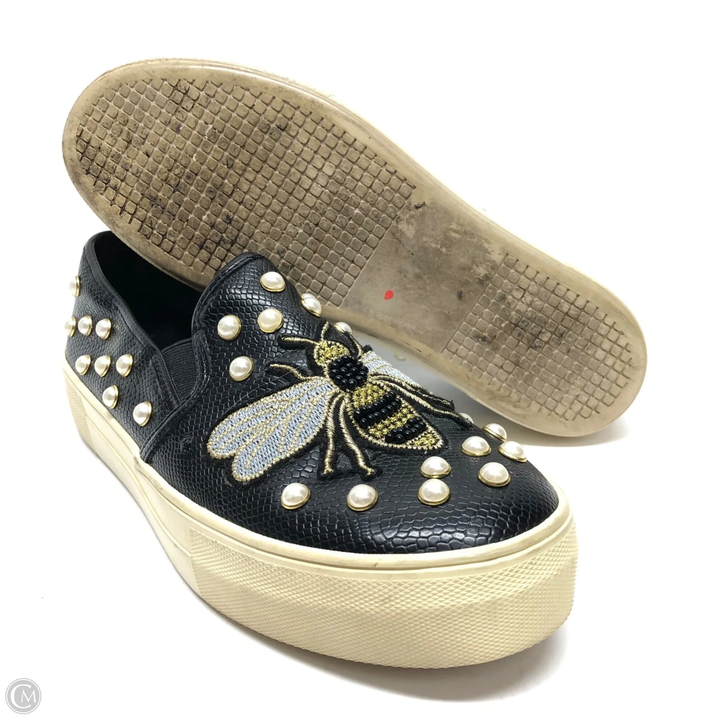 Shoes Flats By Steve Madden In Black & Yellow, Size: 7.5