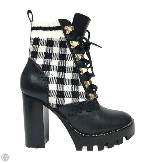 Boots Ankle Heels By Antonio Melani In Black & White, Size: 5.5