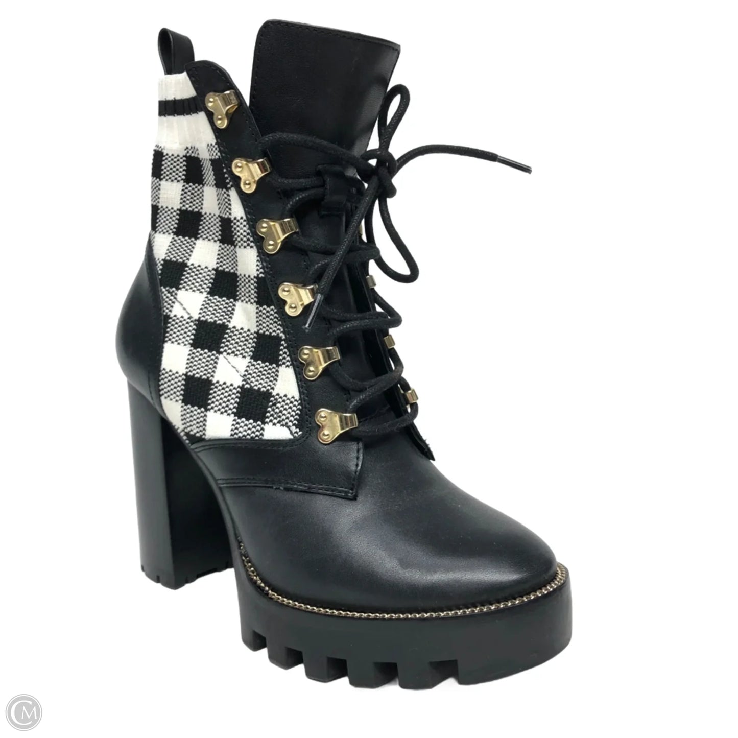 Boots Ankle Heels By Antonio Melani In Black & White, Size: 5.5