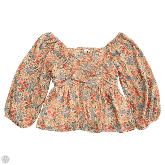 Top Long Sleeve By American Eagle In Peach, Size: M