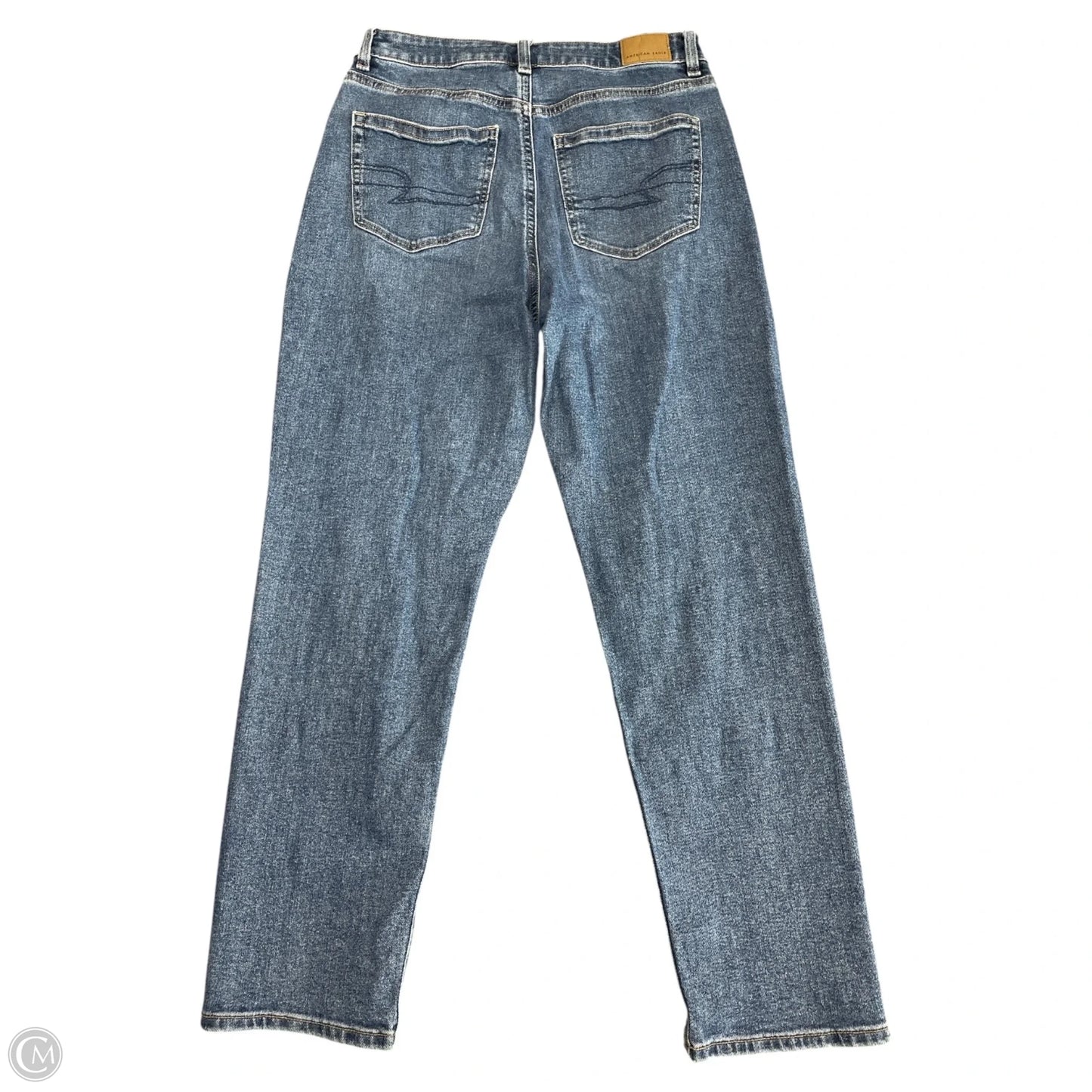 Jeans Straight By American Eagle In Blue Denim, Size: 4