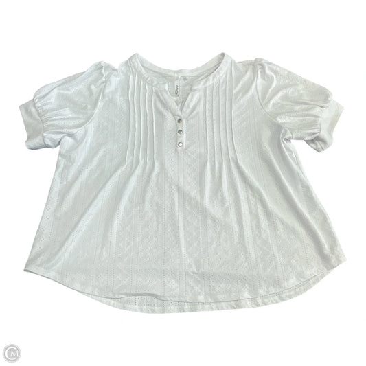 Top Short Sleeve By Ny Collection In White, Size: 3x