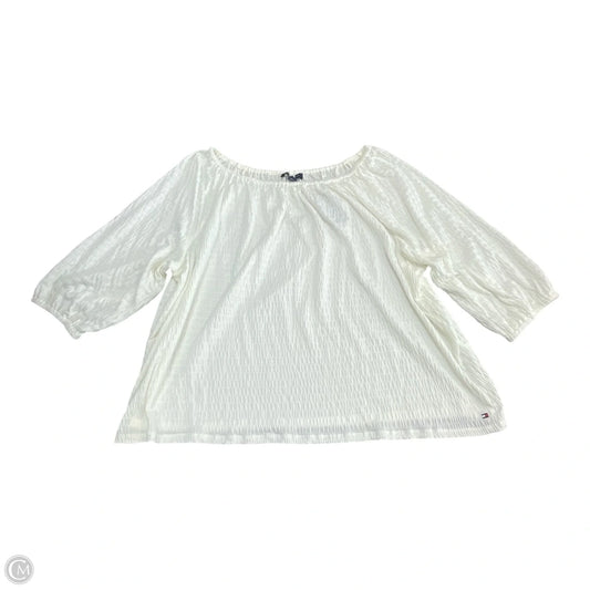 Top Long Sleeve By Tommy Hilfiger In Cream, Size: 3x