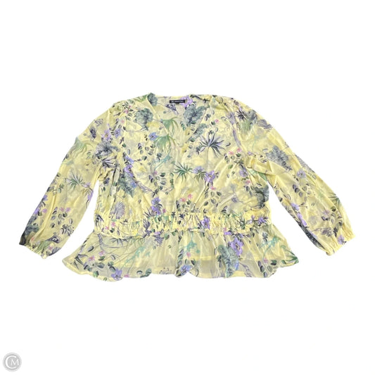 Top Long Sleeve By International Concepts In Yellow, Size: 3x