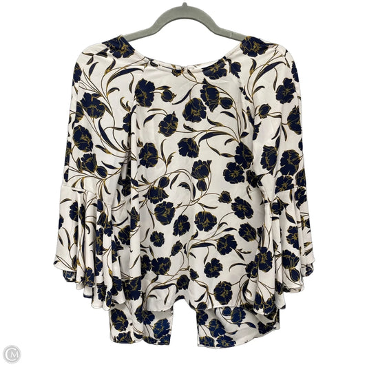Top Long Sleeve By Lc Lauren Conrad In Blue & Cream, Size: Xs