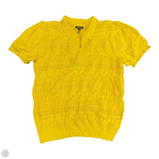 Top Short Sleeve By Who What Wear In Yellow, Size: 1x
