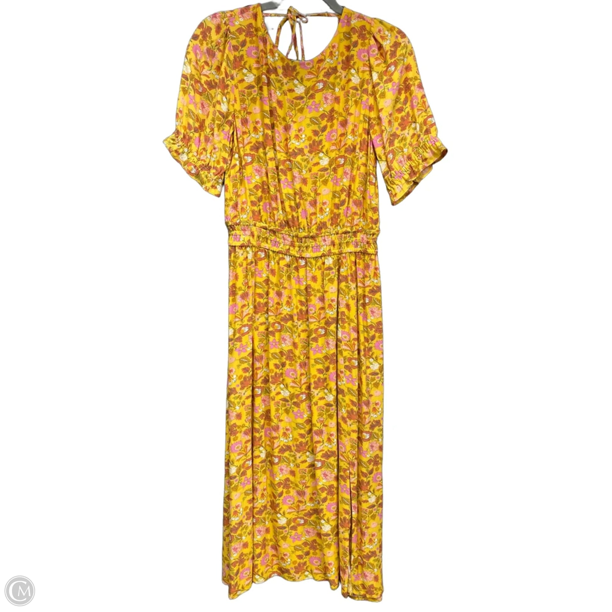 Dress Casual Midi By Loft In Orange & Yellow, Size: S – Clothes Mentor Arlington TX #293