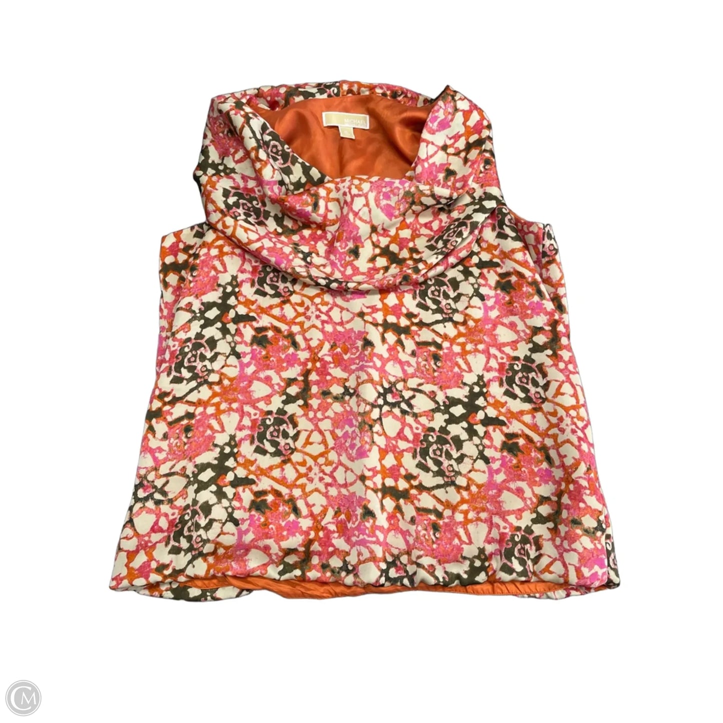 Top Sleeveless By Michael By Michael Kors In Orange & Pink, Size: Xl