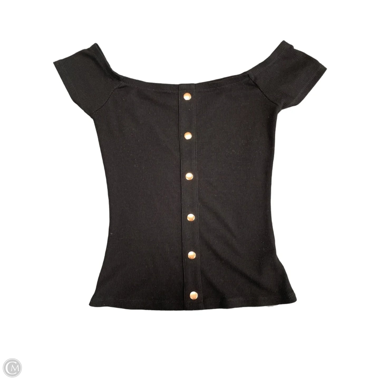 Top Short Sleeve By Guess In Black, Size: S