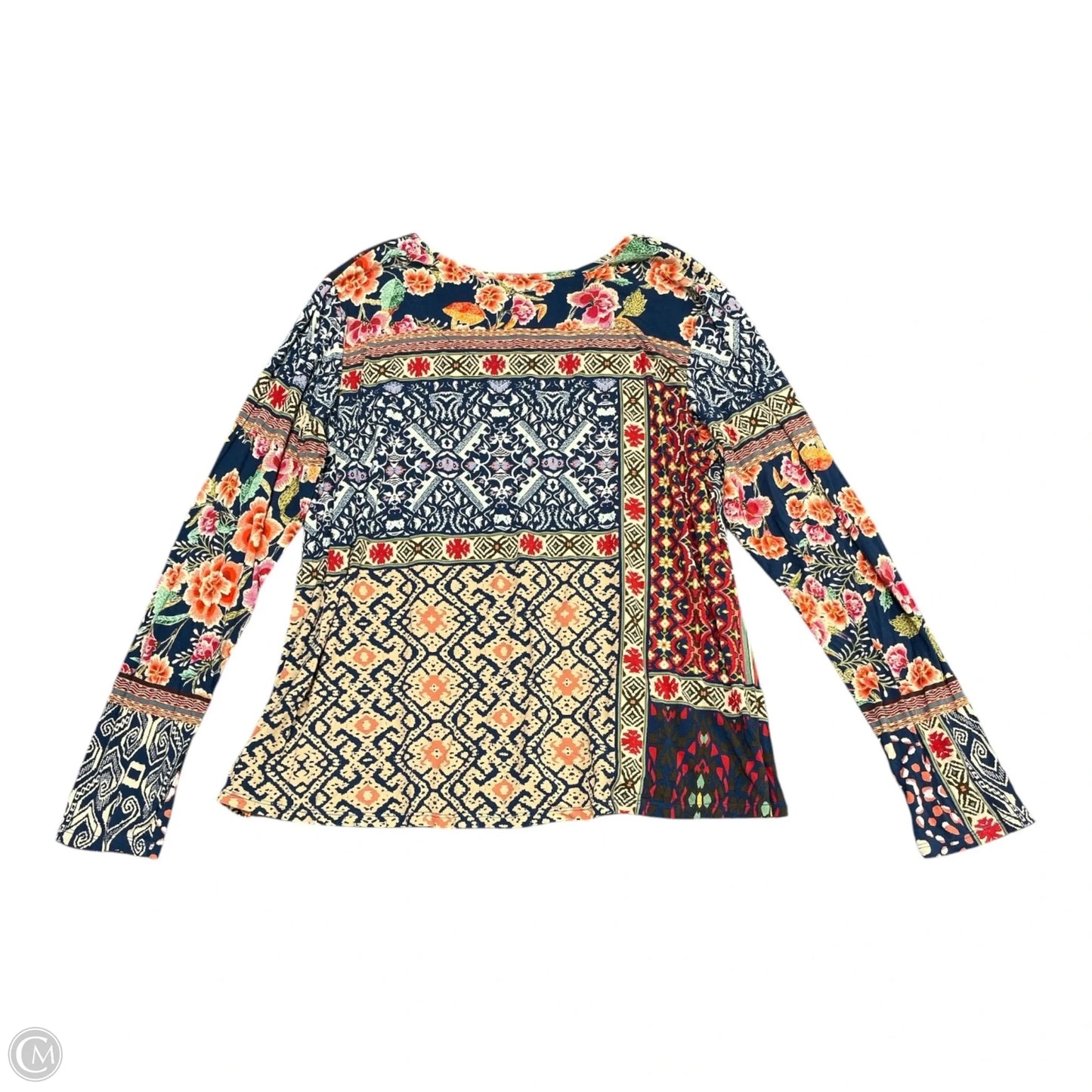 Top Long Sleeve By Johnny Was In Multi-colored, Size: L
