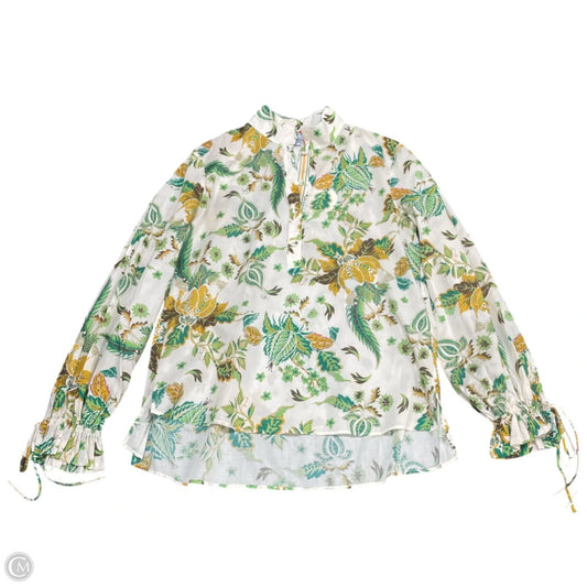 Top Long Sleeve By Antonio Melani In Cream & Green, Size: Xs