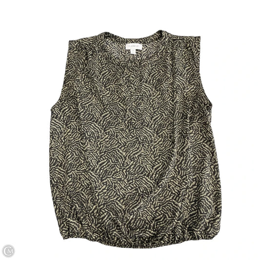 Top Sleeveless By Evereve In Black & Tan, Size: M