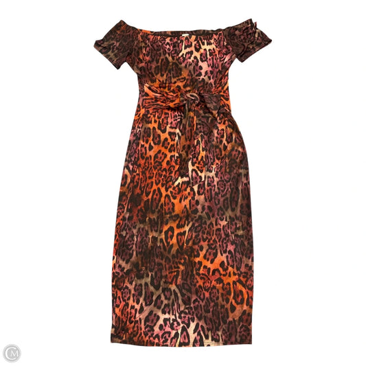 Dress Casual Midi By Clothes Mentor In Animal Print, Size: 1x