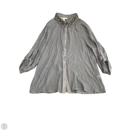 Top Long Sleeve By Clothes Mentor In Grey, Size: 1x