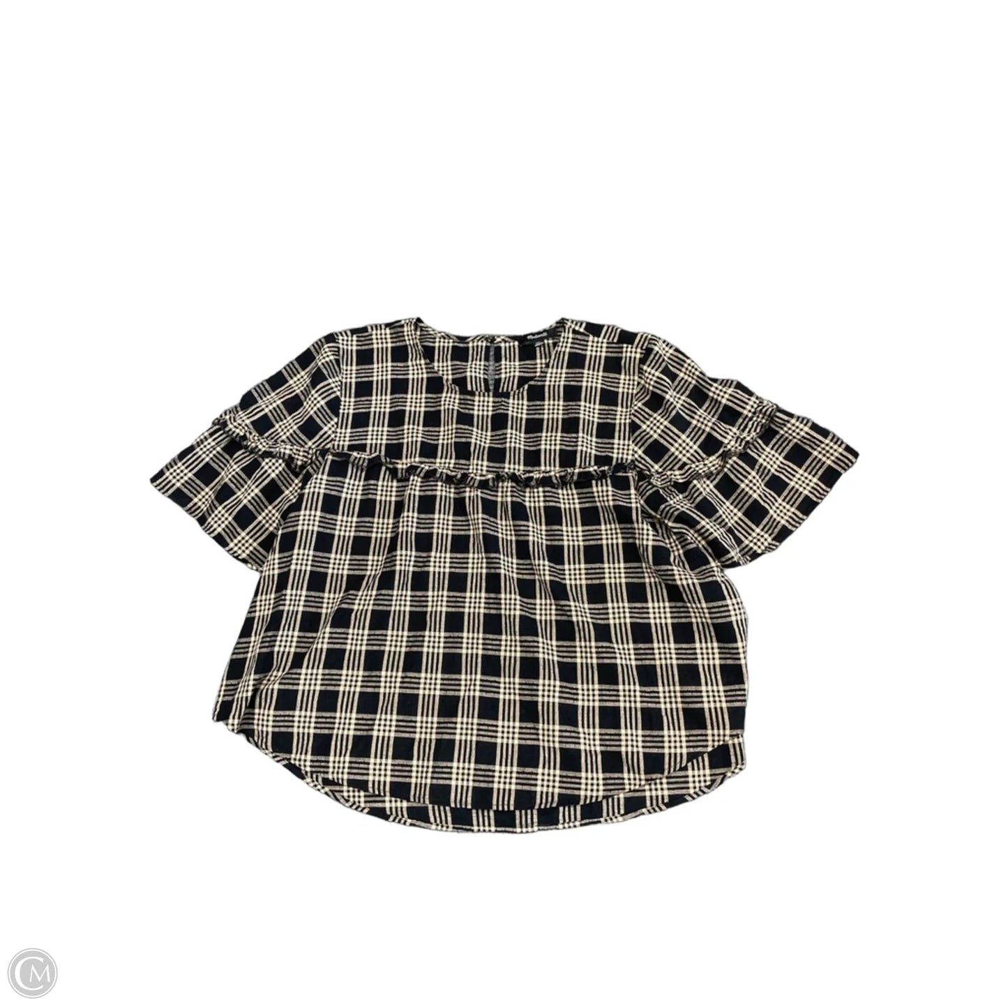 Top Short Sleeve By Madewell In Black & Cream, Size: Xxl