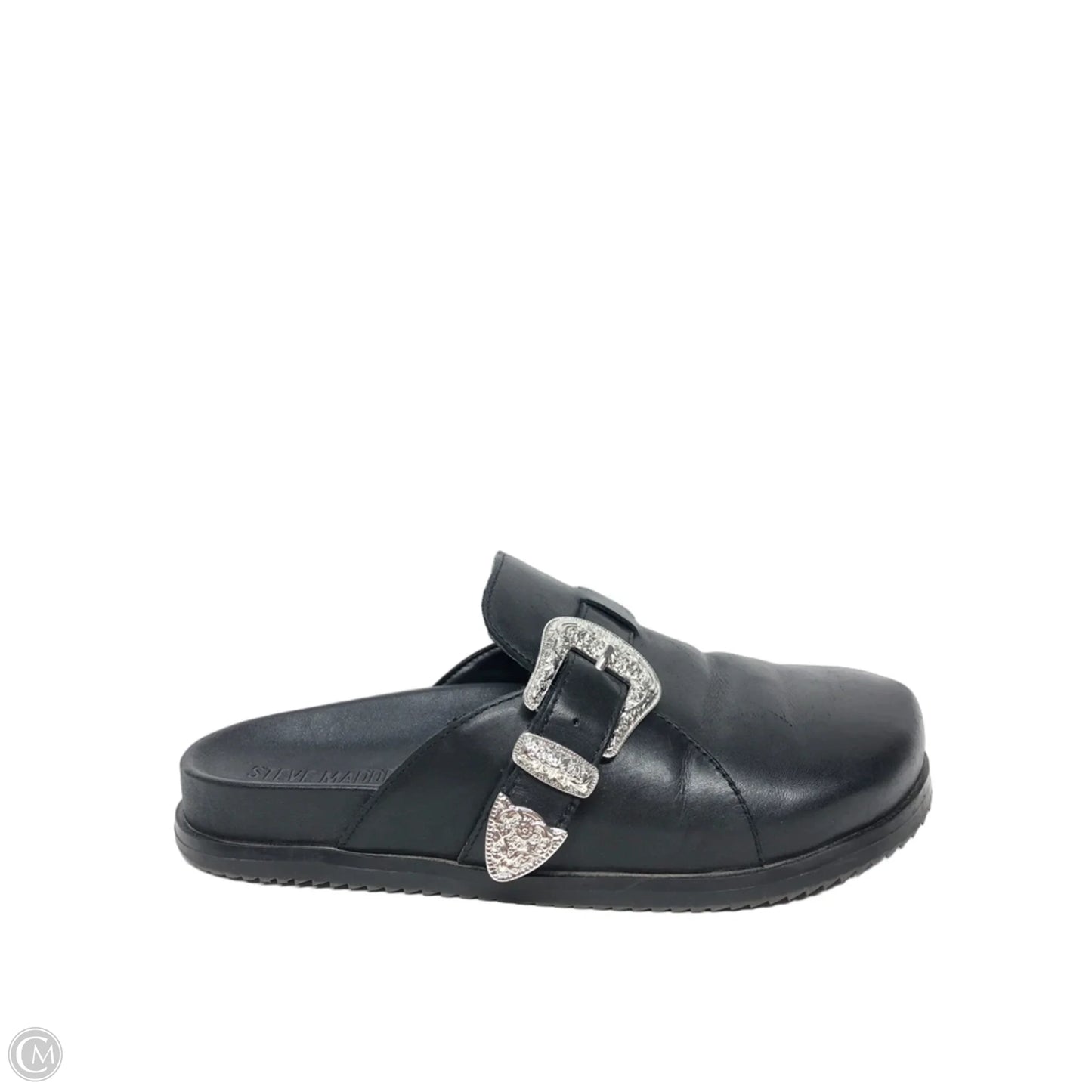 Shoes Flats By Steve Madden In Black & Silver, Size: 6.5