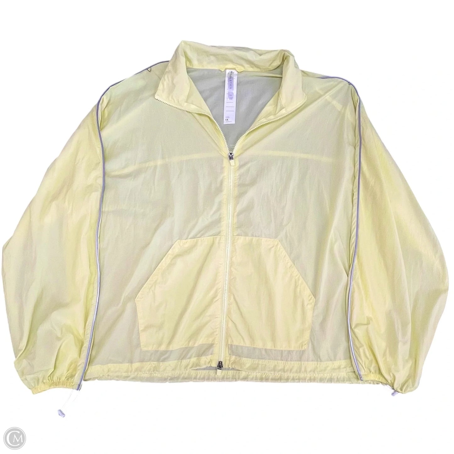 Athletic Jacket By Fabletics In Yellow, Size: 1x