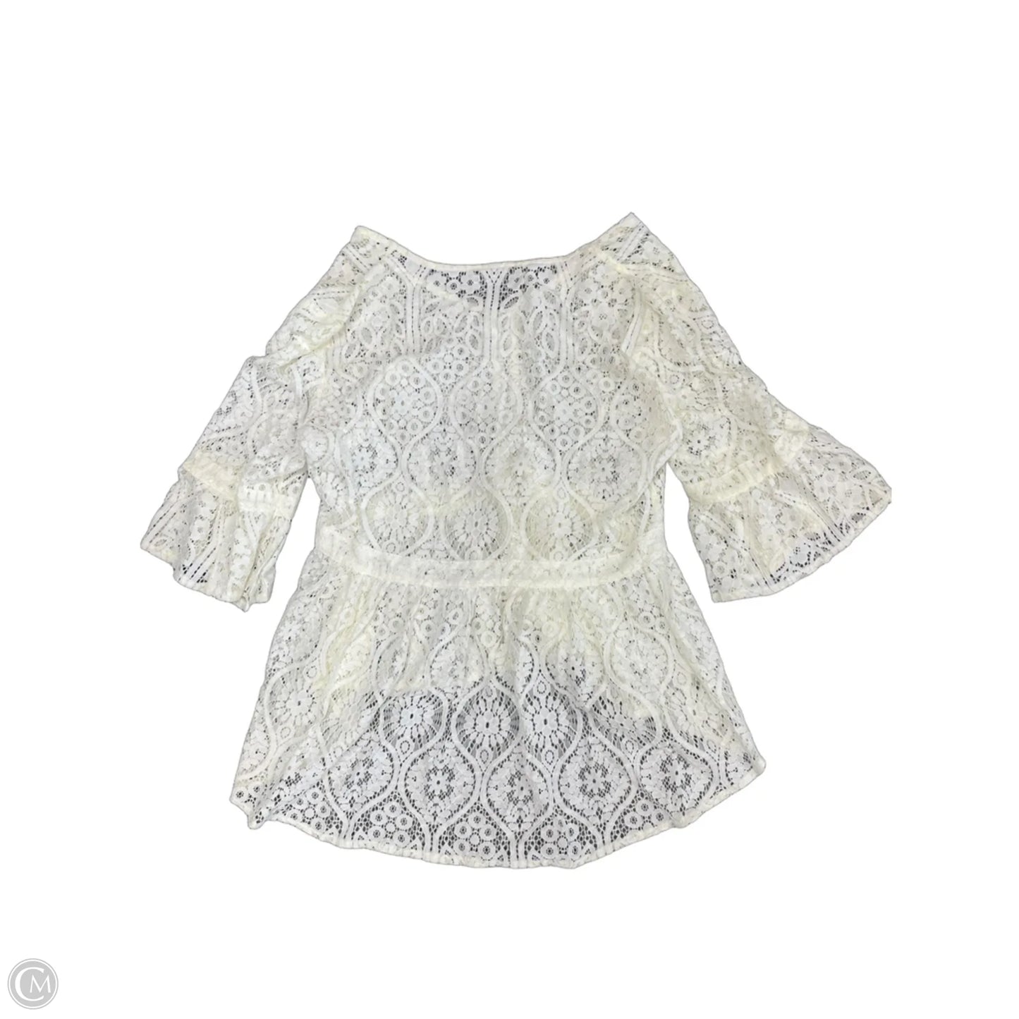 Top 3/4 Sleeve By Chicos In Cream, Size: M